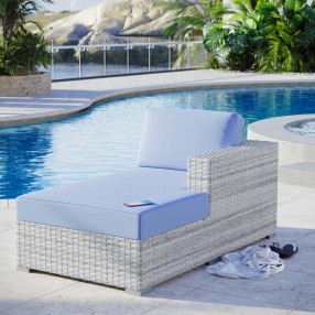 Modway Convene Outdoor Patio Right Chaise - Light Gray Light Blue - Lifestyle