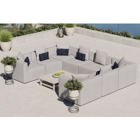Modway Saybrook Outdoor Patio Upholstered 8-Piece Sectional Sofa - Gray - Lifestyle
