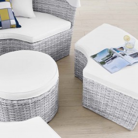 Modway Scottsdale Canopy Outdoor Patio Daybed in Light Gray White - Lifestyle