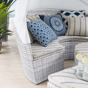 Modway Scottsdale Canopy Sunbrella® Outdoor Patio Daybed in Light Gray Pebble - Lifestyle