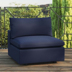 Modway Commix Overstuffed Outdoor Patio Armless Chair in Navy - Lifestyle