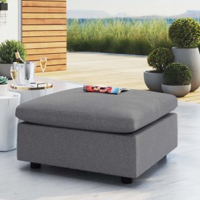 Modway Commix Sunbrella® Outdoor Patio Ottoman in Gray - Lifestyle