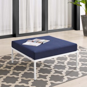 Modway Harmony Sunbrella® Outdoor Patio Aluminum Ottoman in Navy - Lifestyle