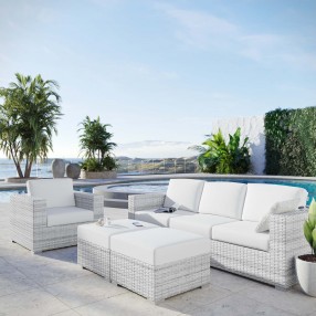 Modway Convene 4-Piece Outdoor Patio Set - Light Gray White - Lifestyle