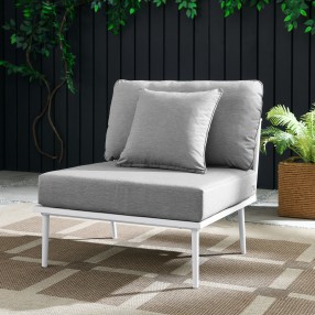 Modway Stance Outdoor Patio Aluminum Armless Chair in White Gray - Lifestyle