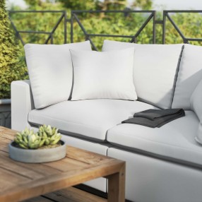 Modway Commix Overstuffed Outdoor Patio Loveseat in White - Lifestyle