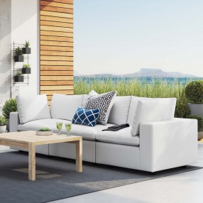 Modway Commix Sunbrella® Outdoor Patio Sofa in White - Lifestyle 