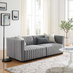 Modway Conjure Channel Tufted Upholstered Fabric Loveseat White