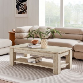 Modway Hollis Travertine Coffee Table Room View