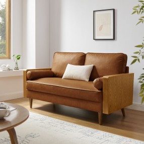 Modway Kellan Vegan Leather Loveseat Tan