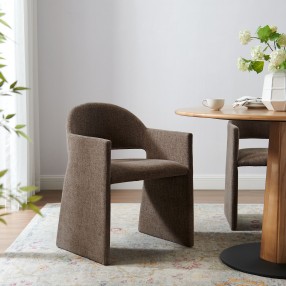 Modway Talia Upholstered Fabric Dining Armchair Mocha
