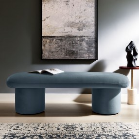 Modway Orla Performance Velvet Bench 8  Blue