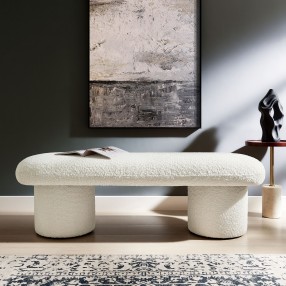 Modway Orla Chenille Upholstered Bench White 2