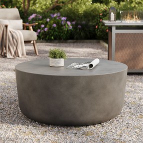 Modway Brion Round Indoor - Outdoor Patio Concrete Coffee Table Gray