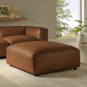 Modway Auren Upholstered Vegan Leather Ottoman Coffee