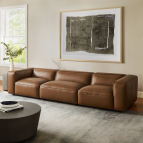 Modway Auren 3-Piece Upholstered Vegan Leather Modular Sofa Coffee