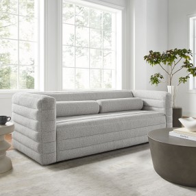 Modway Relle Channel Tufted Boucle Upholstered Sofa 