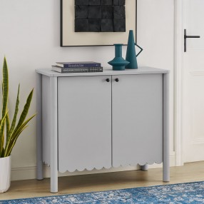 Modway Emmeline 35" 2-Door Scalloped Sideboard Cabinet Gray