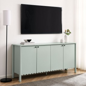 Modway Emmeline 66" 4-Door Scalloped Sideboard Cabinet Green