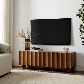 Modway Sorren Scalloped 54" Wood TV Stand Walnut