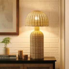 Modway Briar Rattan Table Lamp Light Room View