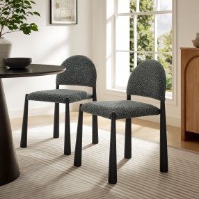 Modway Hayley Upholstered Fabric Dining Side Chair Black Anthracite