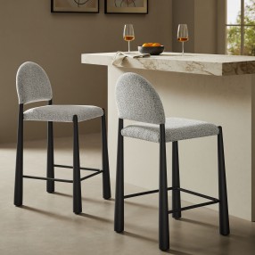 Modway Hayley Upholstered Fabric Counter Stool Black Camel
