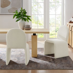 Modway Junia Boucle Upholstered Arch Armless Dining Chair 2