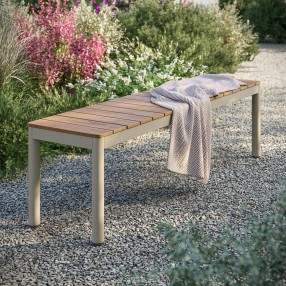 Modway Finn Outdoor Patio Aluminum Bench with Faux Wood Top