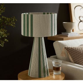 Modway Gia Handwoven Cotton Thread Striped or Plain Table Lamp Green