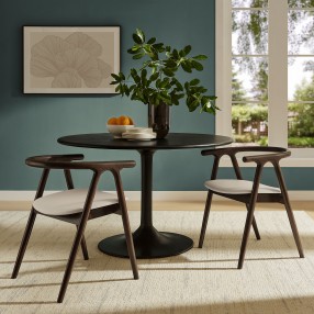 Modway Henry Vegan Leather and Wood Dining Chair WhiteSet