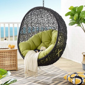 Modway Encase Swing Outdoor Patio Lounge Chair in Peridot - Lifestyle