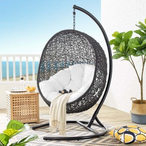 Modway Encase Swing Outdoor Patio Lounge Chair - White - Lifestyle