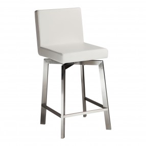 Moe's Home Collection Giro Swivel Counter Stool - White in Front Side Angle