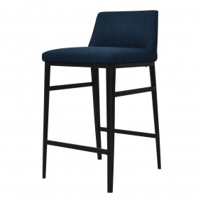 Moe's Home Collection Baron Counter Stool in Blue - Front Side Angle