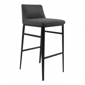 Moe's Home Collection Baron Barstool - Charcoal - Front Side Angle