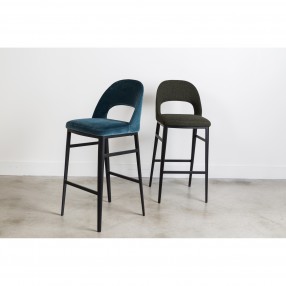 Moe's Home Collection Roger Barstool - Teal Velvet - Lifestyle