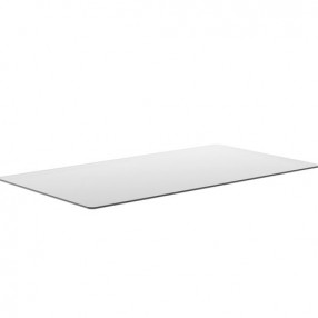 Sunpan Glass Dining Table Top Rectangular Clear in 86.5"  - Front Side Angle
