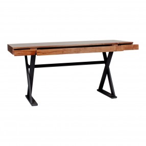 Moe's Home Collection Reale Desk - Walnut - Front Side Angle