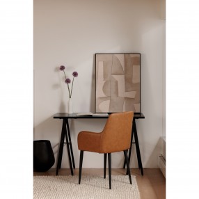 Moe's Home Collection Cantata Dining Chair Mayon Tawny Vegan Leather - Set of Two - Lifestyle