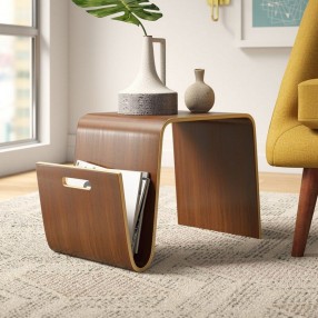 Manhattan Comfort Brookside 25.6 in. Rectangle Plywood and Ash Veneer End Table