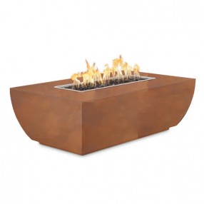 The Outdoor Plus 48" X 28" Avalon Corten Steel Fire Pit- 24” Tall
