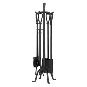 Mr. Bar-B-Q UniFlame® 5 Piece Olde World Iron Fireset with Horseshoe Handles