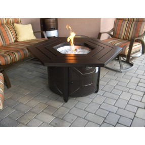 AZ Patio Heaters Hammered Bronze Hexagon Fire Pit - Lifestyle