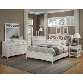 Alpine Furniture Potter 1 Drawer Nightstand With Shelves in White  - Lifestyle