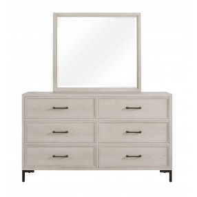 Alpine Furniture Bradley Mirror in Antique White - Front Angle