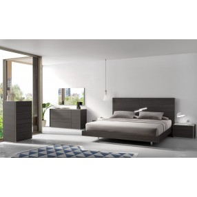 J&M Furniture Faro Premium Bedroom Set in Wenge with Light Grey 