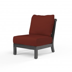 Monterey Armless Club in Canvas Henna w/ Self Welt - Front Side Angle