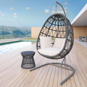 Milano Hanging Chair in Echo Ash w/ Self Welt - Lifestyle