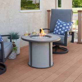 Outdoor Greatroom Company Grey Stonefire Gas Fire Pit Table - Lifestyle